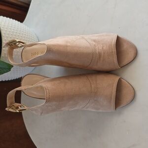 Nine West peep toe wedge booties